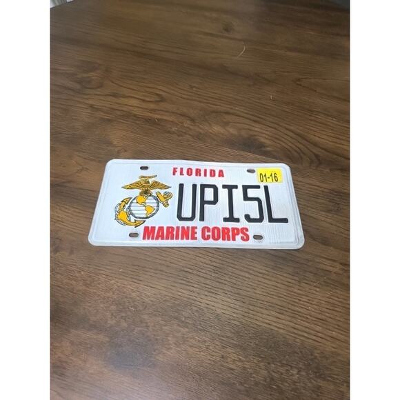 SINGLE FLORIDA LICENSE PLATE - 2016 - UPI5L - MARINE CORPS - Picture 1 of 11